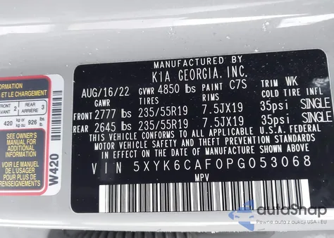 2023 Kia Sportage X-Line z USA, uszkodzony, nr VIN 5XYK6CAF0PG053068